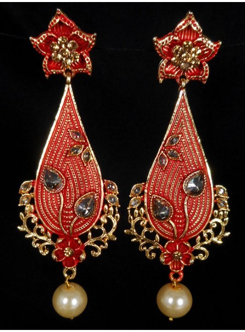 Reverse Ad Earrings With Meenakari Work